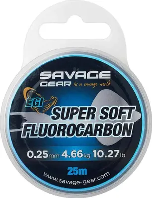 Produktbild von Savage Gear Super Soft Fluorocarbon EGI - 25m Schnur, Durchmesser/Tragkraft:0.25mm / 10.27lb / 4.66kg