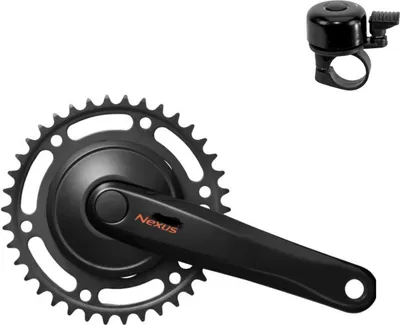 Produktbild von Shimano Kurbelgarnitur Nexus FC-C6000 38 Zähne Schwarz inkl. Fahrradklingel