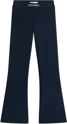 Produktbild von Tommy Hilfiger Extra Slim Metallic Logo Flared Leggings, Leggings, Kind, Dunkelblau, 16Y, Baumwolle, Elasthan, Polyester, 1 Stück(e)