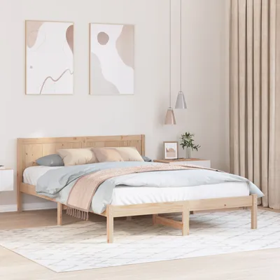 Produktbild von Kiefernholz Bettgestell 140x200 Natürlich Massivholz Kiefer, Klassische Betten DesignMöbel Neu