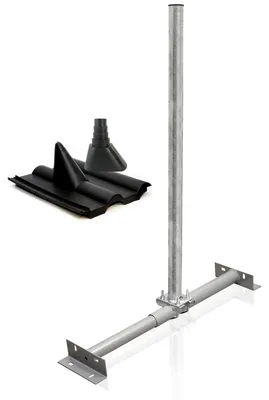 Produktbild von PremiumX Dachsparrenhalter Set Sparrenhalter SAT Frankfurter-Ziegel Manschette schwarz