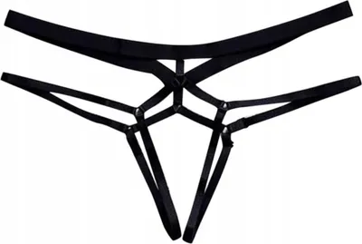 Produktbild von Damenunterhosen - Offene Slips - Sinnliche Strings - Mit Ausschnitt - Slips Mit Spitze - Schwarz