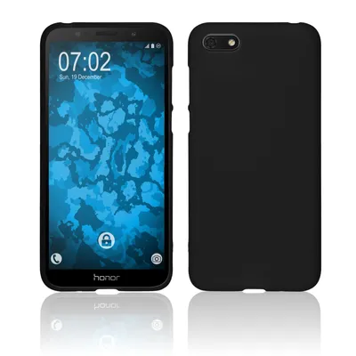 Produktbild von PhoneNatic Case kompatibel mit Huawei Honor 7s - schwarz Silikon Hülle matt Cover