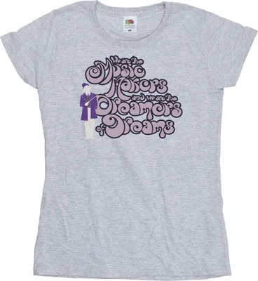 Produktbild von Willy Wonka - "Dreamers Text" T-Shirt für Damen BI51069 (L) (Grau)
