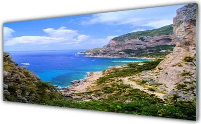 Produktbild von Acrylglasbilder 125x50 Wandbild Druck Meer Strand Gebirge Landschaft