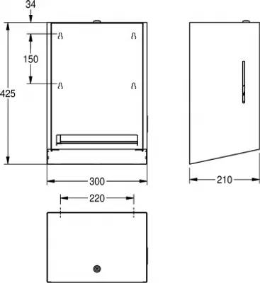 Franke Mechanischer Handtuchrollenspender EXOS. in 3 verschiedenen Varianten erhältlich Franke GmbH EXOS637X,EXOS637B,EXOS637W
