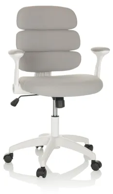 Kinder-Bürostuhl, ergonomisch, Stoff, grau/weiß, höhenverstellbar