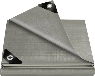 Produktbild von Wasserdichte Plane 280 g/m² PE mit Ösen UV-beständig | Grau | 3x6 m