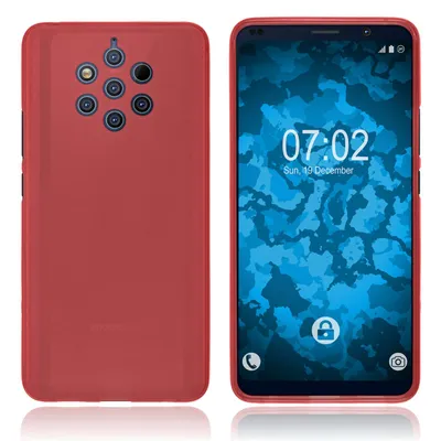 Produktbild von PhoneNatic Case kompatibel mit  Nokia 9 PureView - rot Silikon Hülle matt Cover