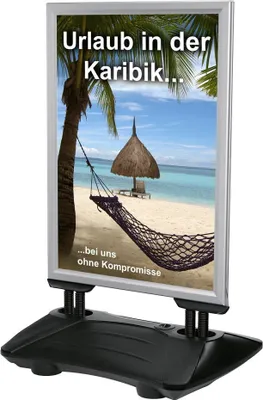 Produktbild von update displays Kundenstopper WindPro silber DIN A0 2 Fächer