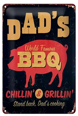 Produktbild von Blechschild Spruch 20x30cm Dad´s world famous BBQ grillin