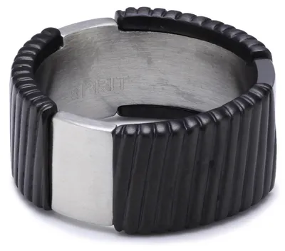 Image de Bague Esprit, acier inoxydable, couleur noire, design épuré
