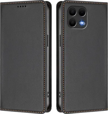 Obrázek produktu pro Kožené pouzdro pro T-Mobile Revvl 8 Pro/T Phone 3 Pro 5G, magnetické flipové pouzdro zPolyuretankůže se stojánkem Černá
