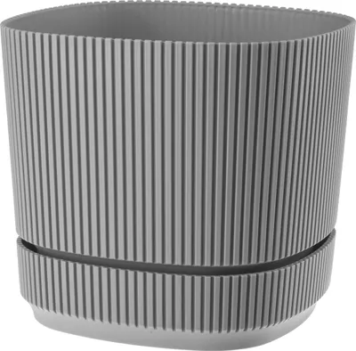 Immagine prodotto di VERDENIA PERA Vaso da fiori 21 cm grigio con supporto