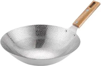 Produktbild von Induktions-Wokpfanne aus Edelstahl – Bodenplatte – Küchen-Wokpfanne – Antihaftpfanne – 22 cm Induktions-Wokpfanne