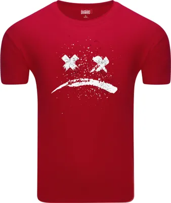 Produktbild von Diarbo Herren T-Shirt mit klassischem Druck Trauriges Emoji Rot Gr.XL