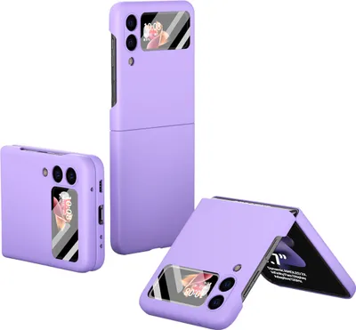 Obrázek produktu pro Galaxy Z Flip3 Pouzdro, Tenké Tvrdé PC Pouzdro s Tvrzeným Sklem pro Samsung Galaxy Z Flip 3 5G Fialový