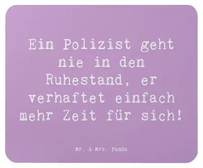 Produktbild von Mr. & Mrs. Panda Mousepad Spruch Polizist Ruhestand - Lavendeltraum - Geschenk, Mauspad, Respekt, laptop, Berufsprodukte, mausteppich, Pensionierung, Beruf, Mouse Pad