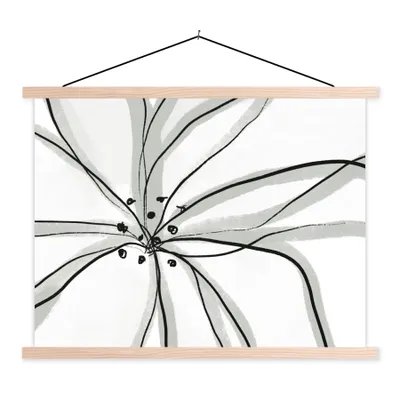 Produktbild von MuchoWow® Textilposter Blumen - Abstrakt - Design 120x90 cm mit holzfarbenen Rahmen - Magnetisch