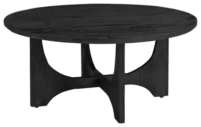 Produktbild von home24 Massiver Couchtisch - rund - Pinie Schwarz