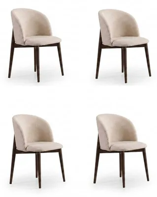 Immagine prodotto di Sedie da pranzo beige, design moderno, imbottitura  con braccioli, struttura in legno
