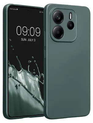 Produktbild von kwmobile Handyhülle für Xiaomi Redmi Note 14 4G (Nicht für 5G) Hülle - weiche Silikon Case metallisch schimmernd - Schutzhülle Cover - Metallic Petrol