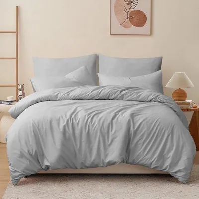 Immagine prodotto di Ibenzoa® Set di lenzuola in microfibra, 3 pezzi, 200x200 cm + 2 federe 80x80 cm, morbido e traspirante – Set lenzuolo con 2 federe, comfort per tutto l'anno