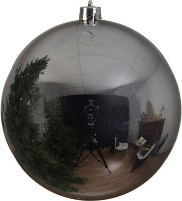 Bruchfeste Outdoor XL Weihnachtskugel Silberfarben Ø 20 cm aus Kunststoff