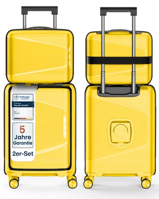 Produktbild von 4FLY Linea Lux PP Hartschalenkoffer16, 20 Zoll Kofferset – 2er Set – Gelb