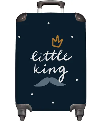 Obrázok produktu pre NoBoringSuitcases.com® Kufr Príručná batožina Vozík Kufr na kolieskach Malý cestovný kufor na 4 kolieskach - Quote - Little King - Baby - Crown - Little Boy - Cabin Size < 55x40x23 cm & 55x40x20 cm - Foto kufor - Príručný kufor - Palubná batožina - Detský kufor - Detský vozík.
