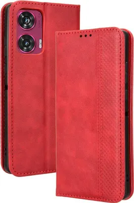 Produktbild von Motorola Edge 50 Fusion Hülle - Coverup Vintage Style Klapphülle - Rot