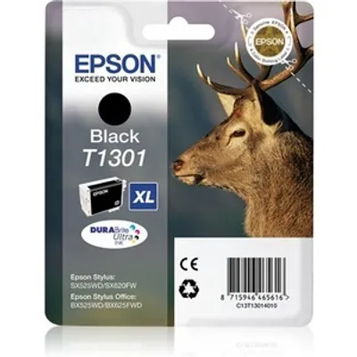 Produktbild von Epson Stag T1301 Hirsch DURABrite Ultra Single Black Tinte, Hohe (XL-) Ausbeute, Schwarz, Tinte auf Pigmentbasis, 25,4 ml, 1 Stück(e)