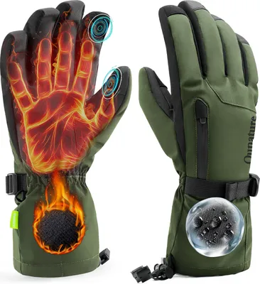 Obrázok produktu pre Qunature termo rukavice zimné lyžiarske/snehové rukavice gr.XL black green