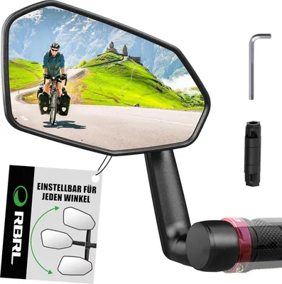 Immagine prodotto di RBRL Specchio per biciclette regolabile a 360° per e-bike - Specchio retrovisore più grande