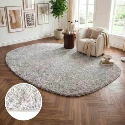 Produktbild von riess-ambiente Teppich ORGANIC 350x240cm creme Polyester Kautschuk Hochflor Indoor organische Form
