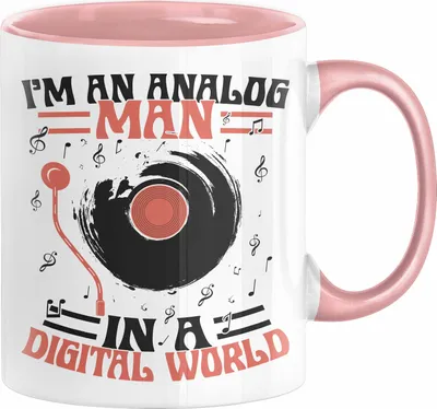 Produktbild von Retro Vinyl Tasse Geschenk LP Schallplatte Vintage Kaffee-Becher Geschenk Vater (Rosa)