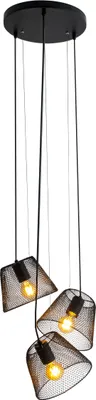 Produktbild von Näve Leuchten 3er Pendelleuchte "KORIE" Ø: 20cm 3er Pendelleuchte "KORIE" Ø: 20cm Pendelleuchten - 3er Pendelleuchte "KORIE" D: 20cm, Hängelampe im Retro Style, aus Metall und Kunststoff in schwarz, 120 cm hoch, Ø 30 cm, E27-Fassung