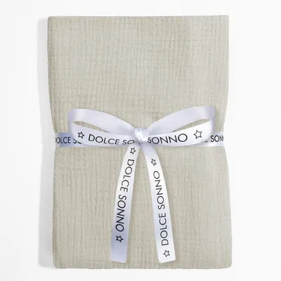 Produktbild von DOLCE SONNO Musselin Babydecke 110x110 – 100% Baumwolle – Musselinwindel – Baby Wickeltuch – Beige