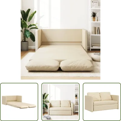 Immagine prodotto di The Living Store Divano a terra con funzione letto crema 112x174x55 cm in tessuto