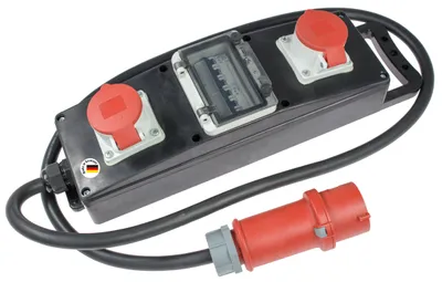 Produktbild von as-Schwabe Vollgummi-Stromverteiler CEE 400V 32A 5G6 auf 2x CEE 400V 16A IP44