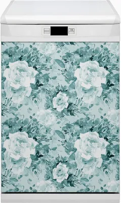 Produktbild von Abwaschbar 45x80 cm Geschirrspüle Magnetmatte Küche Dekorative  - Blumen blau