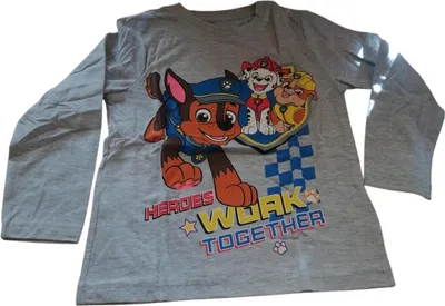 Produktbild von Paw Patrol Langarm-T-Shirt für Jungen | Heroes Work Together, grau ,128