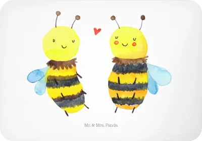 Produktbild von Mr. & Mrs. Panda magnet Biene Verliebt - Weiß - Geschenk, whiteboardmagnet, Notizhalter, haftmagnet, Kühlschrankmagnet, Dekomagnet