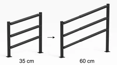 Produktbild von Treppengeländer mit waagerechter Stange verstellbar 35–60 cm Schwarz