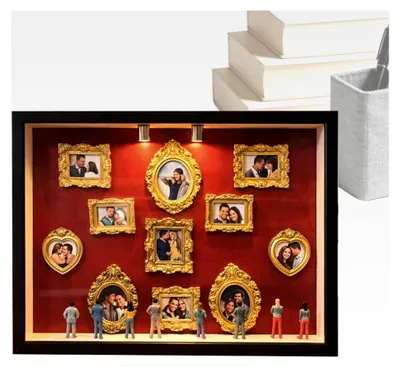 Produktbild von Mini Kunstmuseum Rahmen, DIY Heimdekoration, Silhouette Box Bilderrahmen für Home Office, Wohnzimmer, Schlafzimmer, Arbeitszimmer, Schminktisch, Schreibtisch, Wohnung, Bücherregal