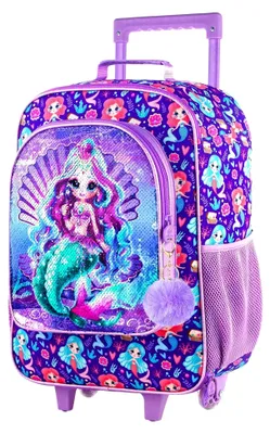 Produktbild von Kinderkoffer mit Rollen für Mädchen und Jungen, Rollgepäck für Kleinkinder, Meerjungfrau lila Gepäck, Einheitsgröße, Mädchen-Gepäck