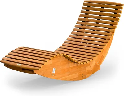Image de Fauteuil berçant - Transat - Chaise longue - Chaise de jardin - Bois d'acacia - Design ergonomique