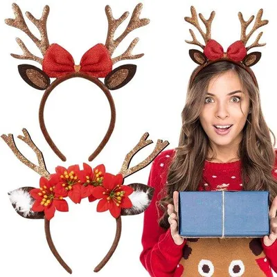 Produktbild von Weihnachtshaarclip Glitzer Rentier Stirnband Schmuck