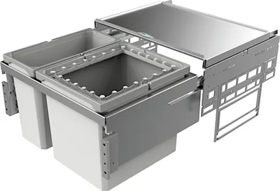 Image de Naber, Cox® base 35 600-2. Collecteur de déchets, gris clair, hauteur 360 mm - Poubelles