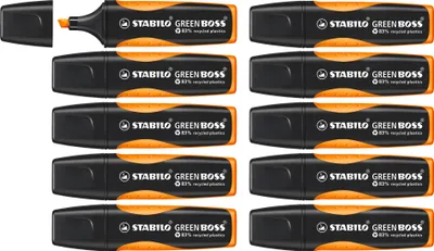 Produktbild von STABILO Umweltfreundlicher Textmarker -  GREEN BOSS - 10er Pack - orange